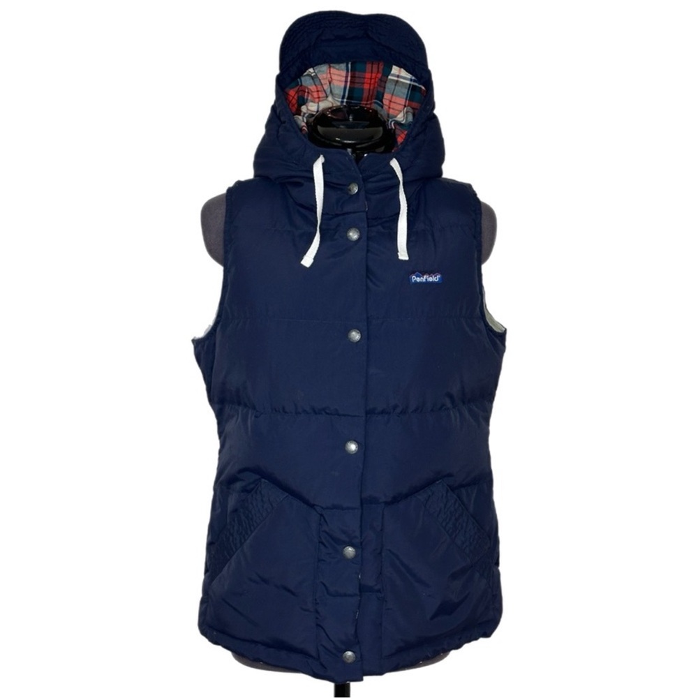 Penfield x Madewell Plaid Lucedale Down Puffer Hooded Vest